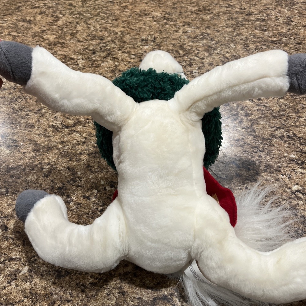 Toys R Us Horse Plush Wells Fargo Legendary Christmas Wreath White 2003 16" - Picture 11 of 13